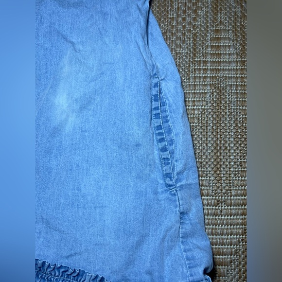Elan Women's Faux Denim Smock Mini Dress,3/4 Puffy Sleeves, Size Small - Picture 5 of 11